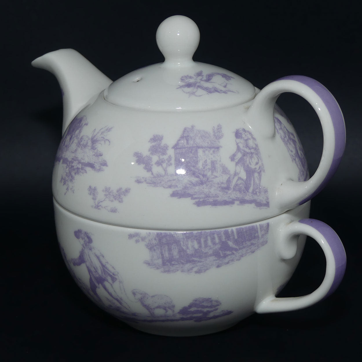 Laura Ashley Lilac Toile stacking tea pot