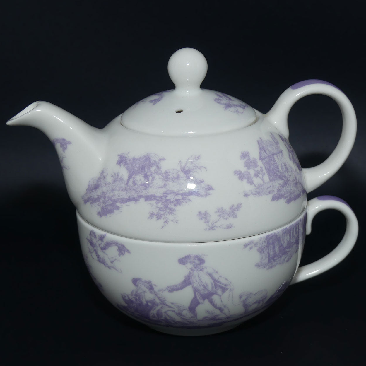 Laura Ashley Lilac Toile stacking tea pot