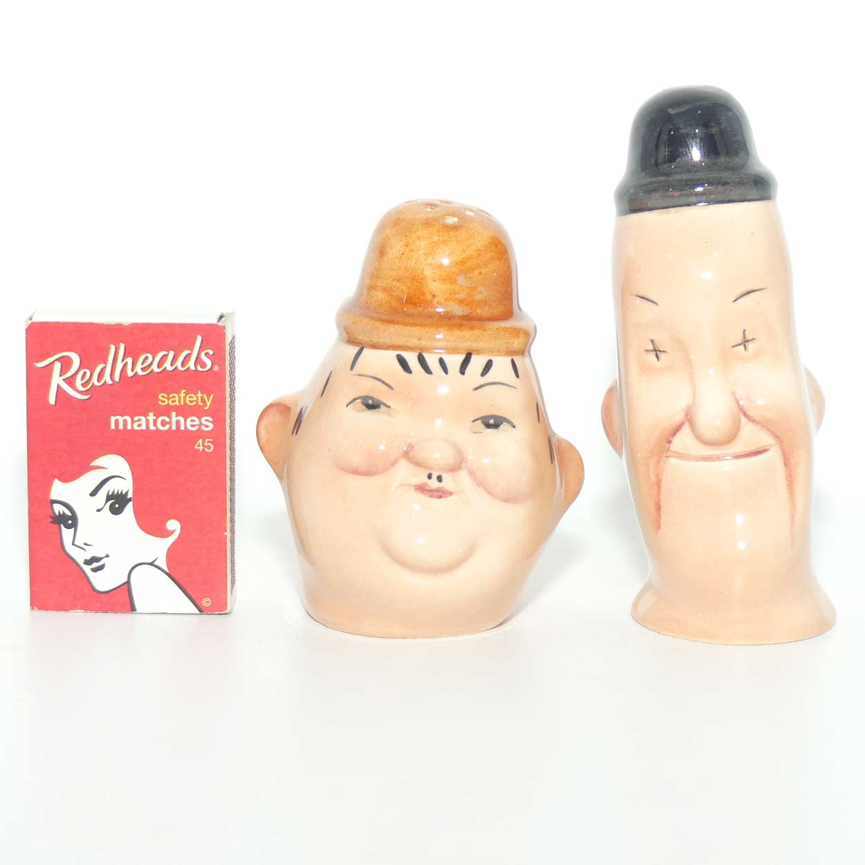Beswick England Laurel and Hardy salt and pepper shakers