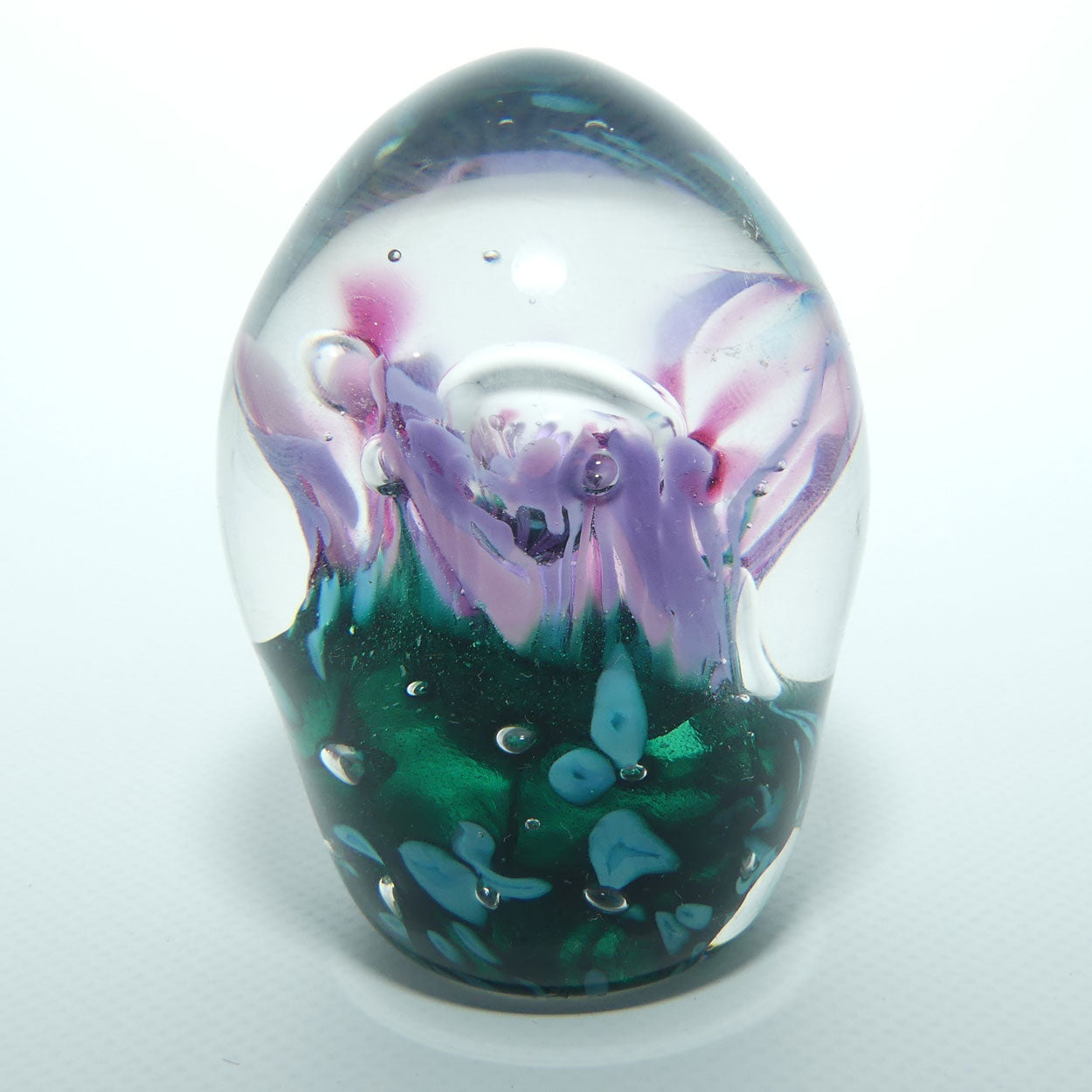 Lynden Over | Lava Glass New Zealand controlled bubble Rockpool paperweight c.2016