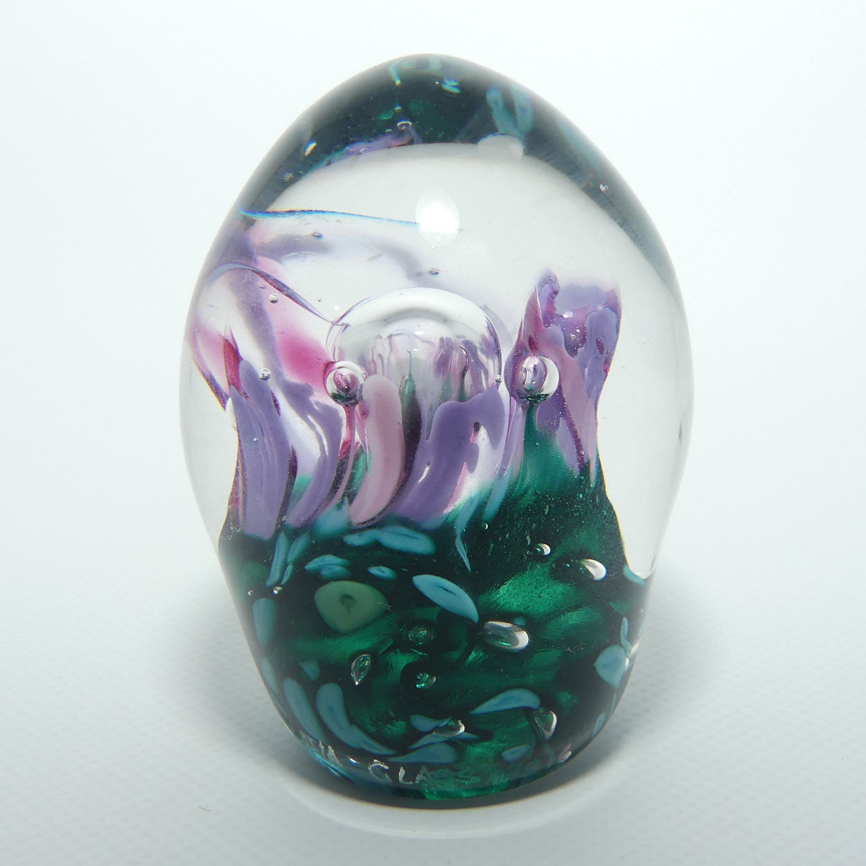 Lynden Over | Lava Glass New Zealand controlled bubble Rockpool paperweight c.2016