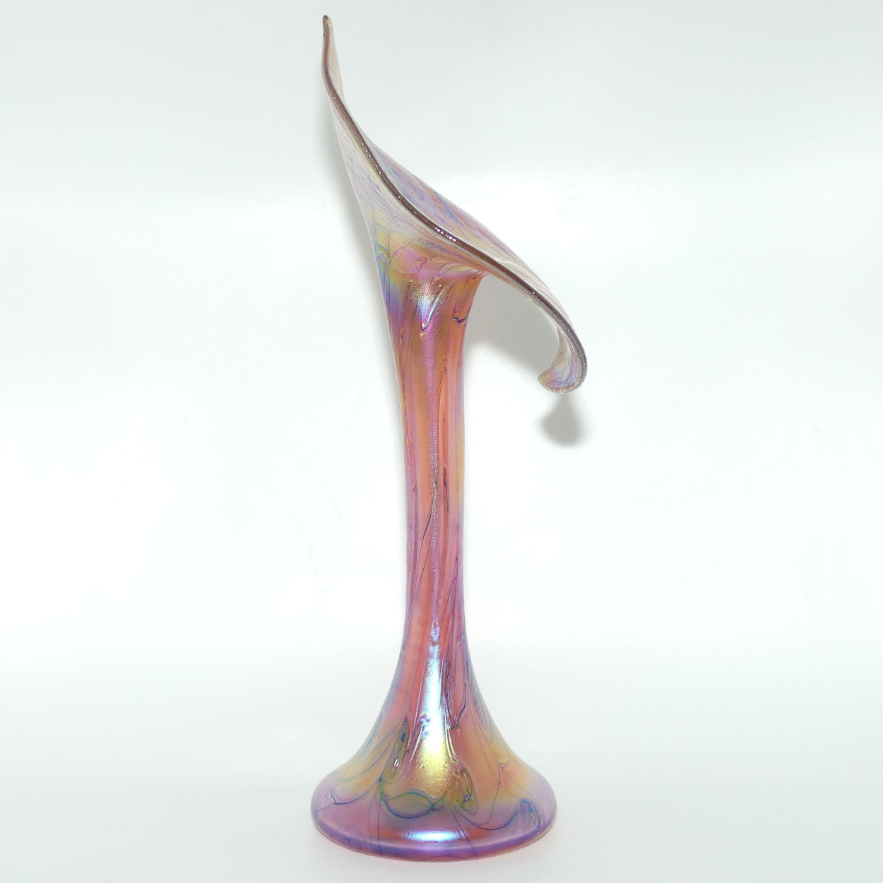 Art Nouveau Favrene glass Jack in the Pulpit vase with Mulberry tones