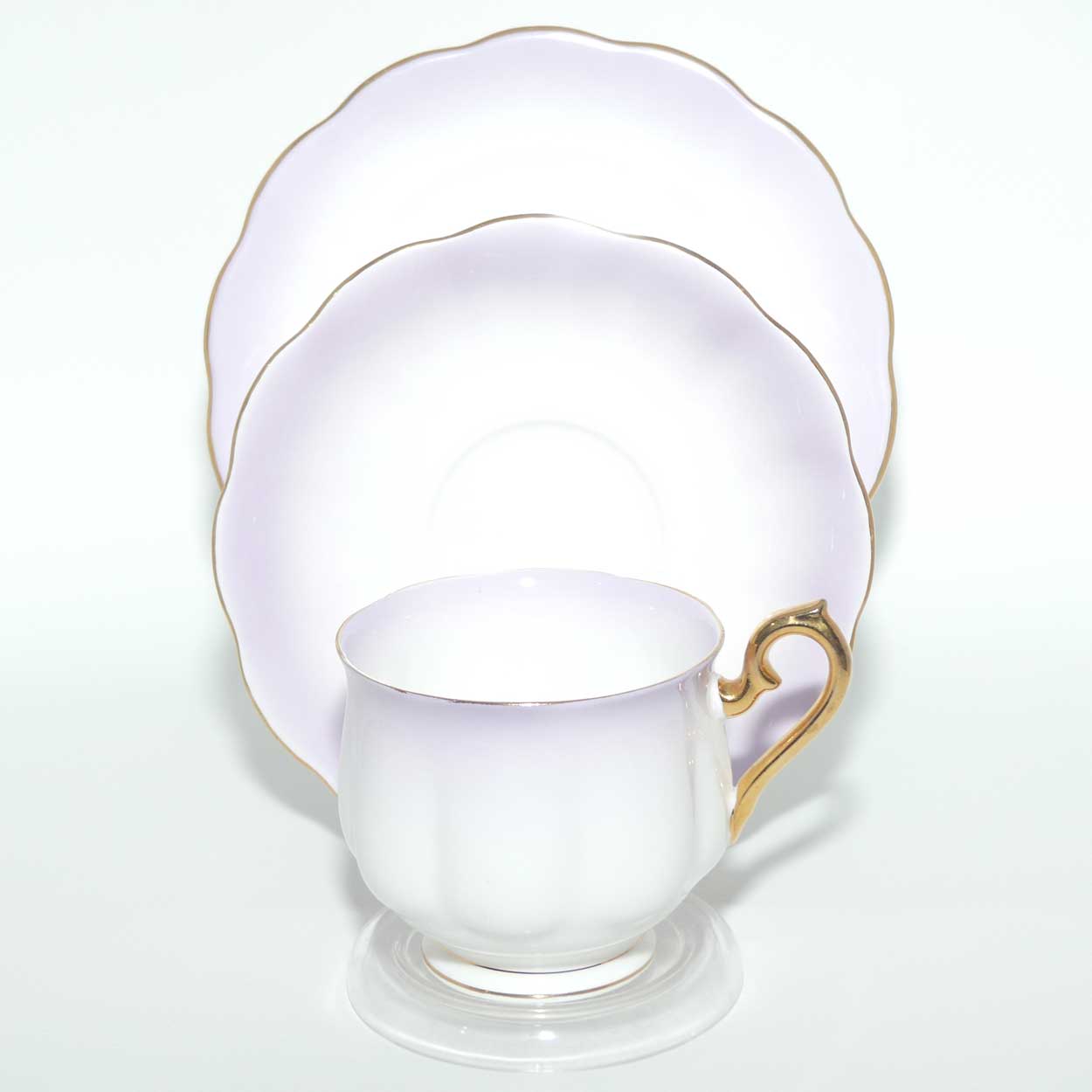 Royal Albert Bone China Rainbow series | Lavendar trio | older Hampton shape