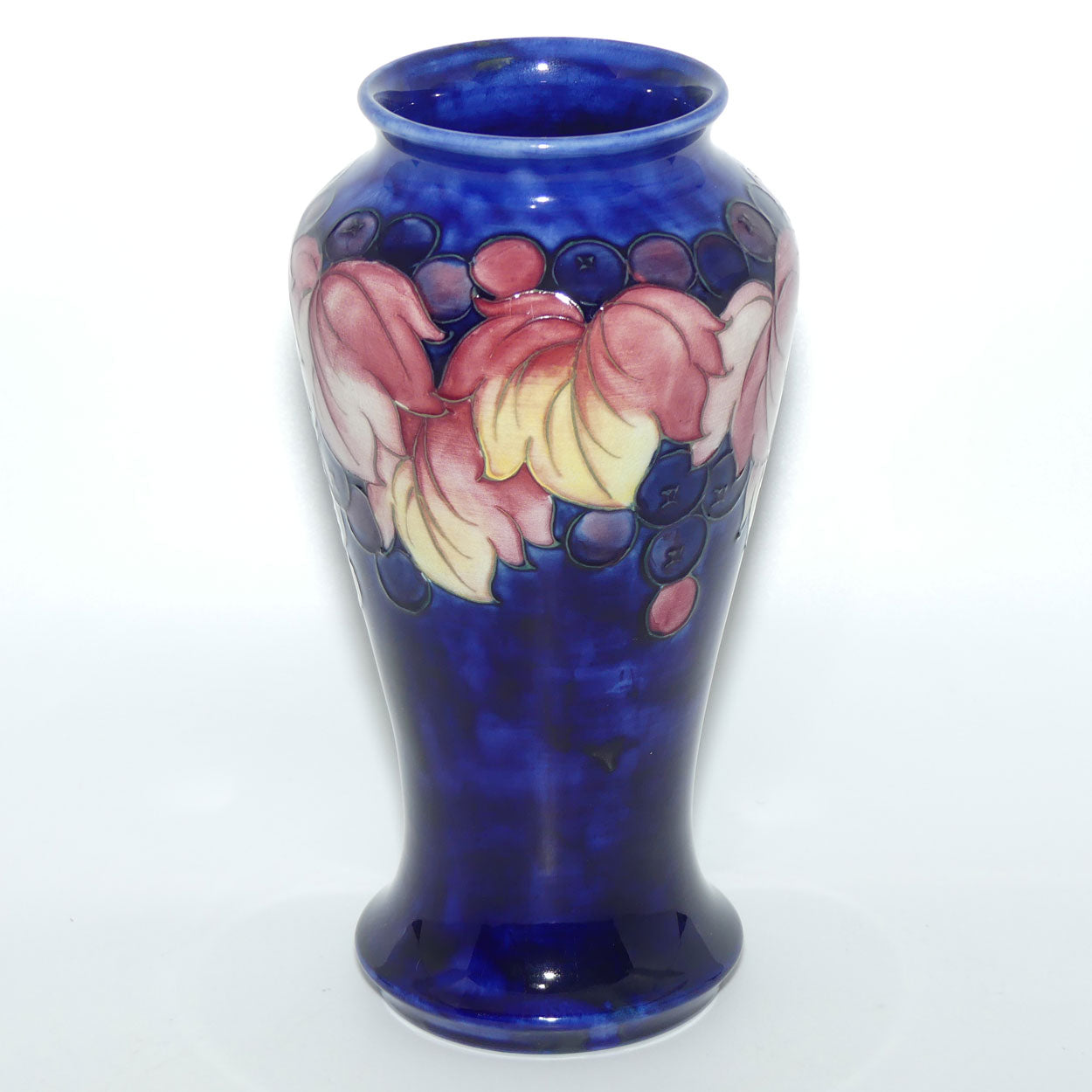 William Moorcroft Leaves and Fruit conical vase