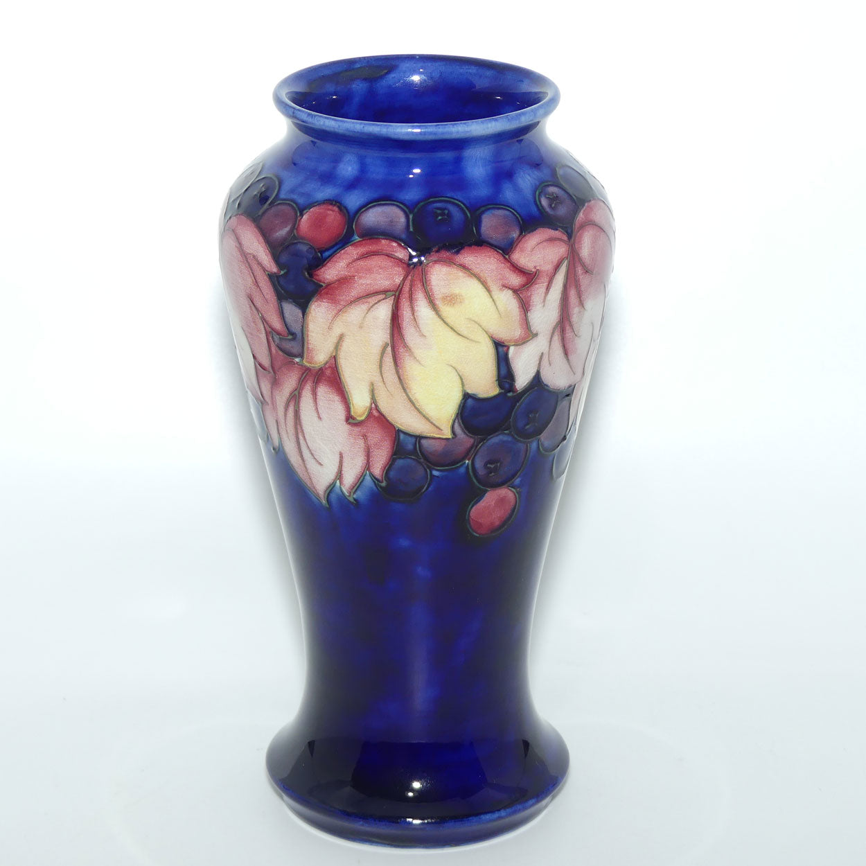 William Moorcroft Leaves and Fruit conical vase