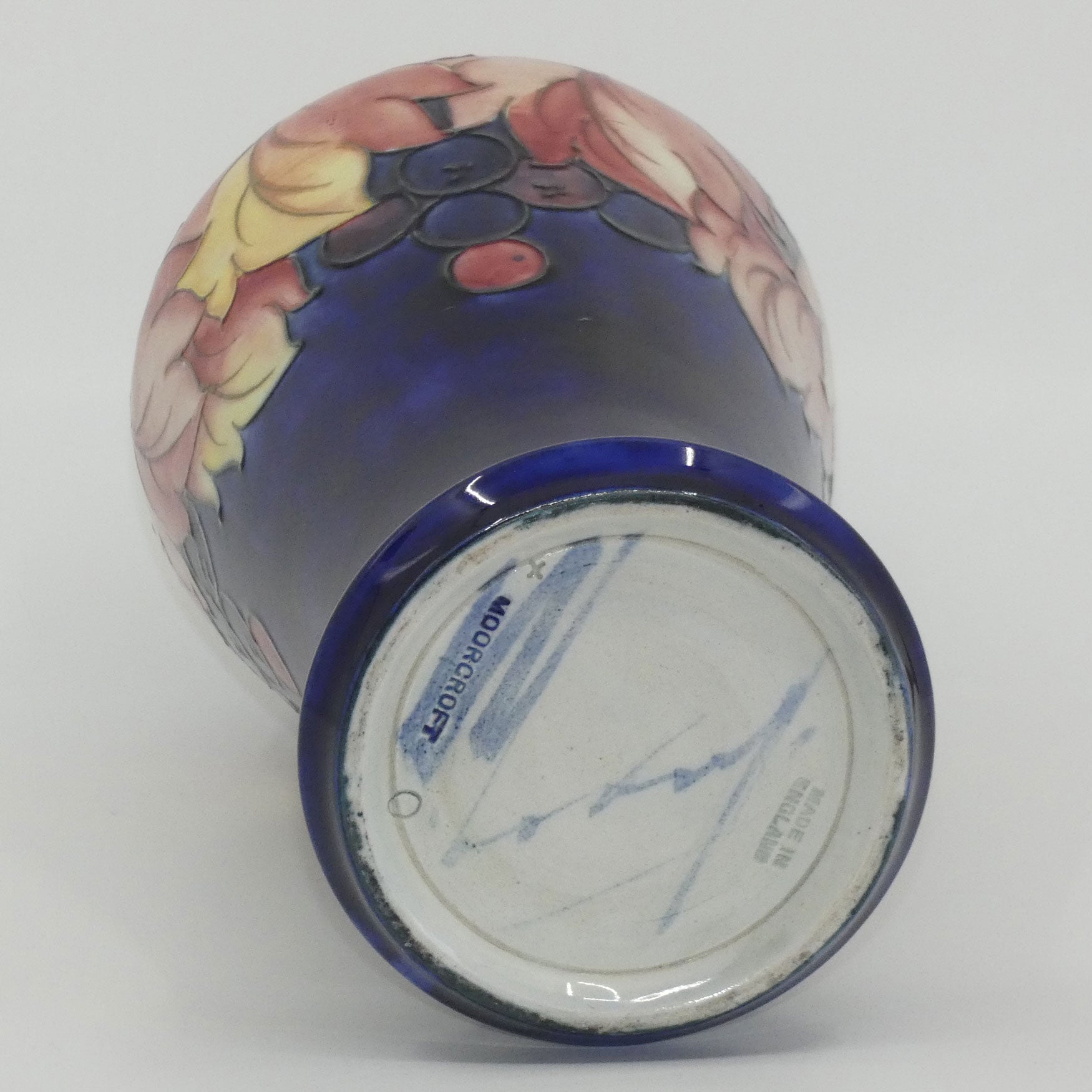 William Moorcroft Leaves and Fruit conical vase