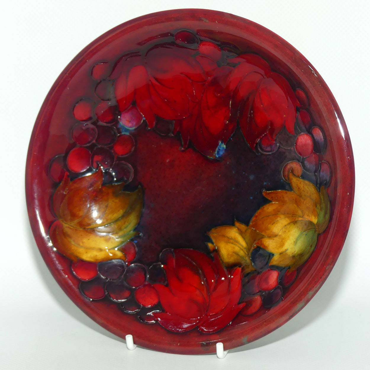 William Moorcroft Flambe Leaves and Fruit shallow bowl | #1