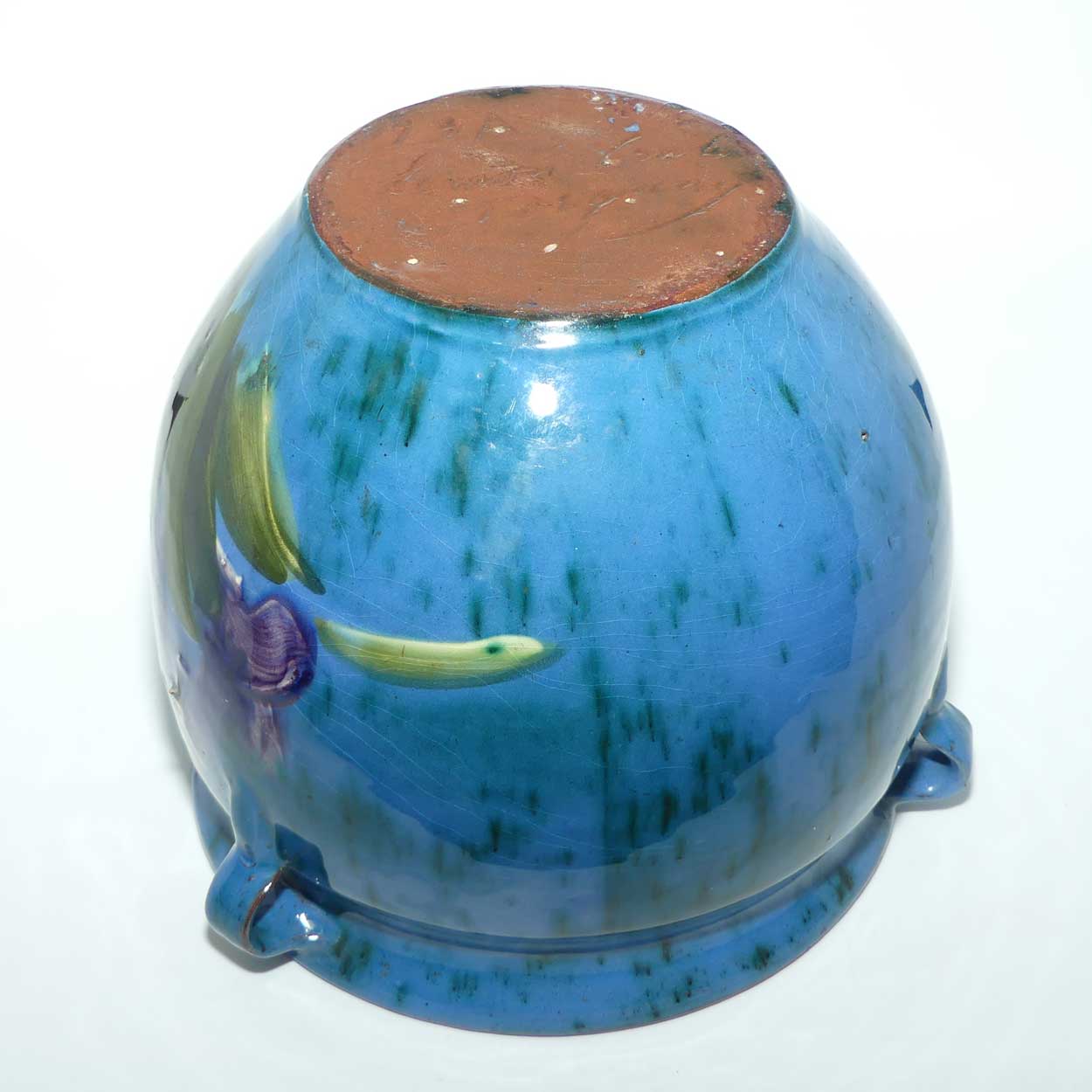 Lemon and Crute Torquay Faience Iris decor tri handle Jardiniere