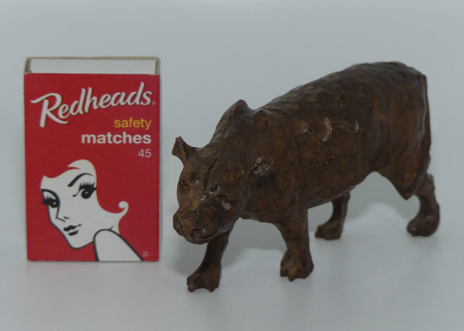 African Carved Leopard figure | looks well fed