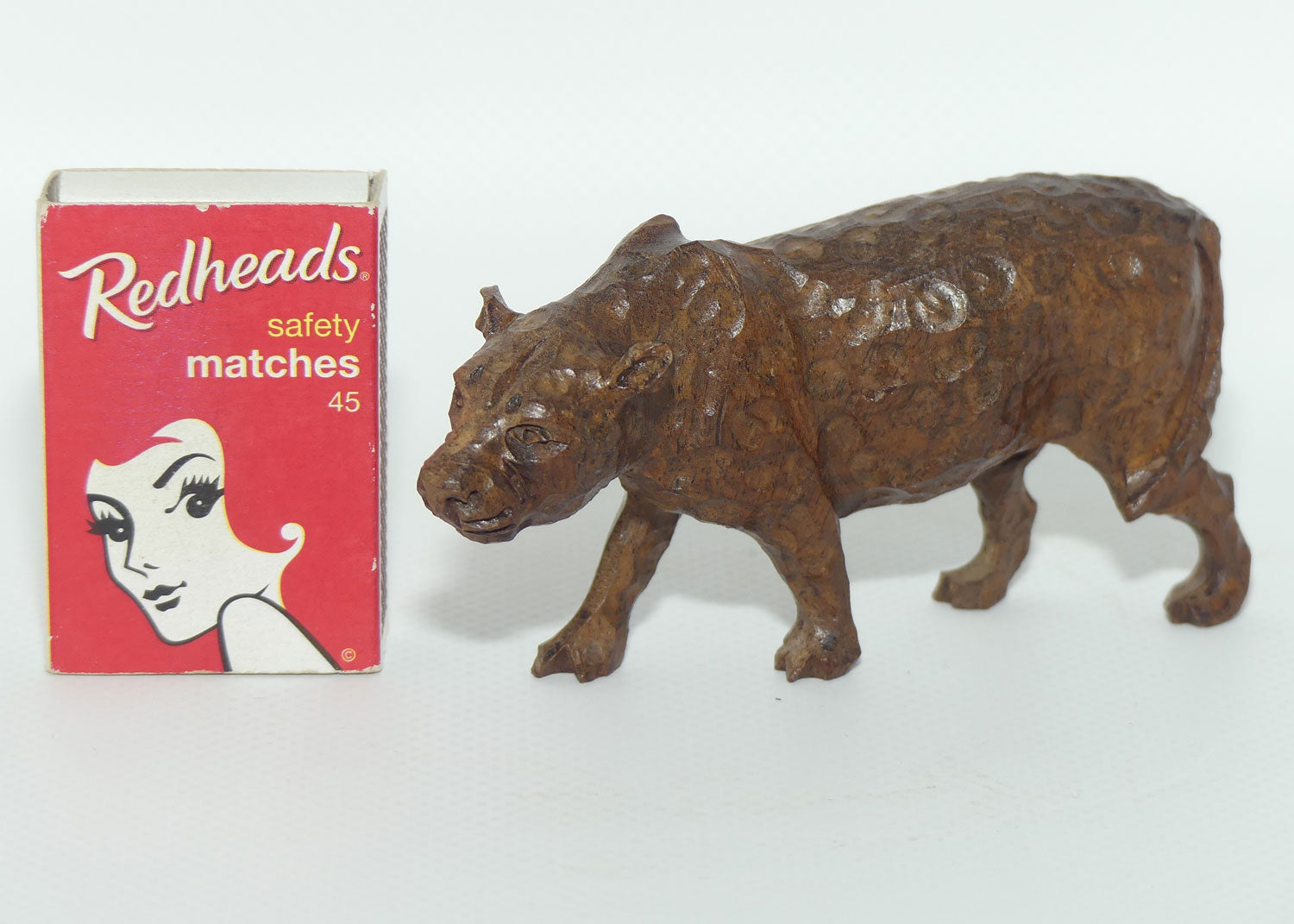 African Carved Leopard figure | looks well fed