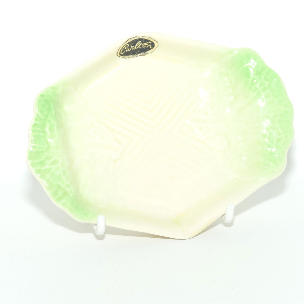 Carlton Ware Lettuce Leaf pattern dish | 12cm long | original label intact