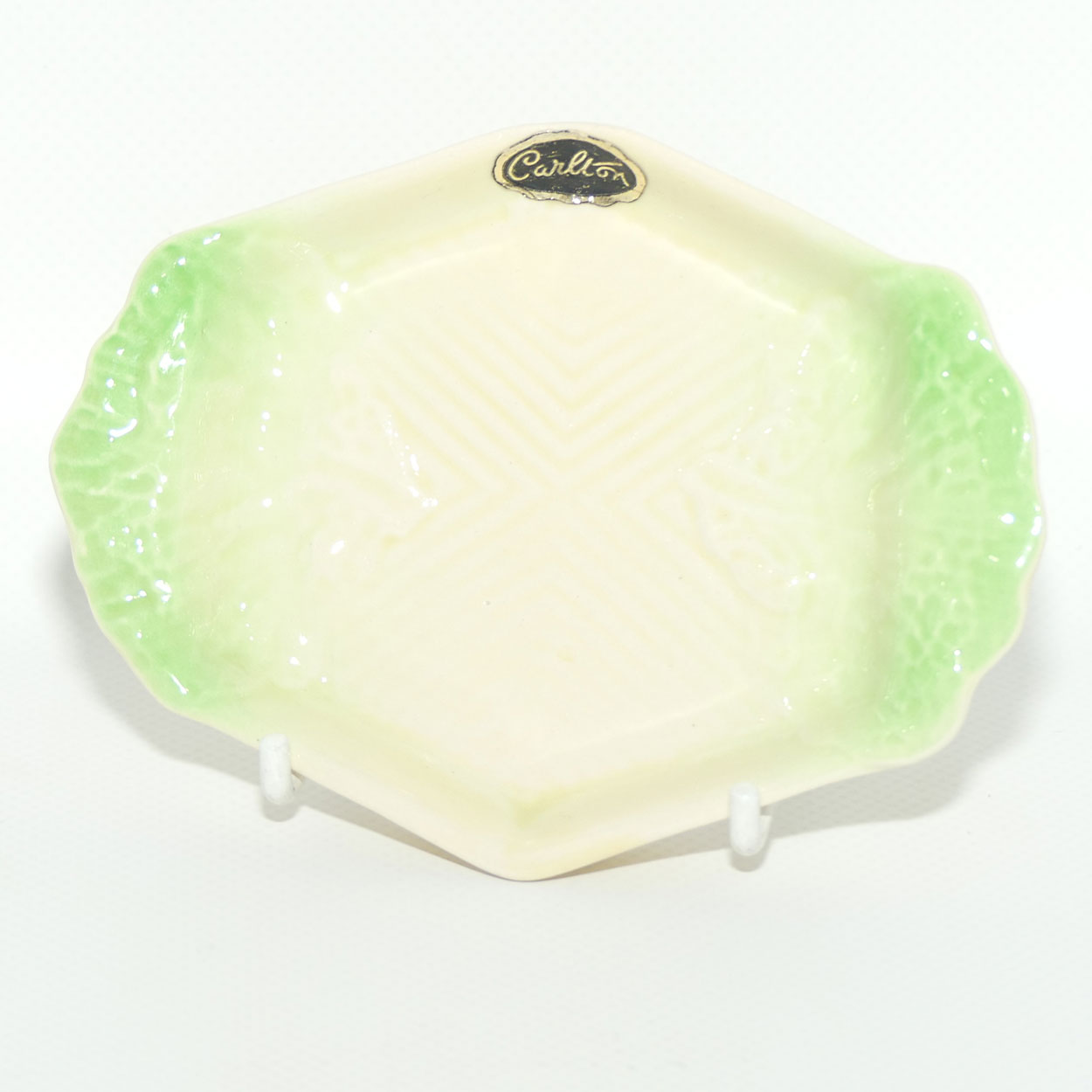 Carlton Ware Lettuce Leaf pattern dish | 12cm long | original label intact