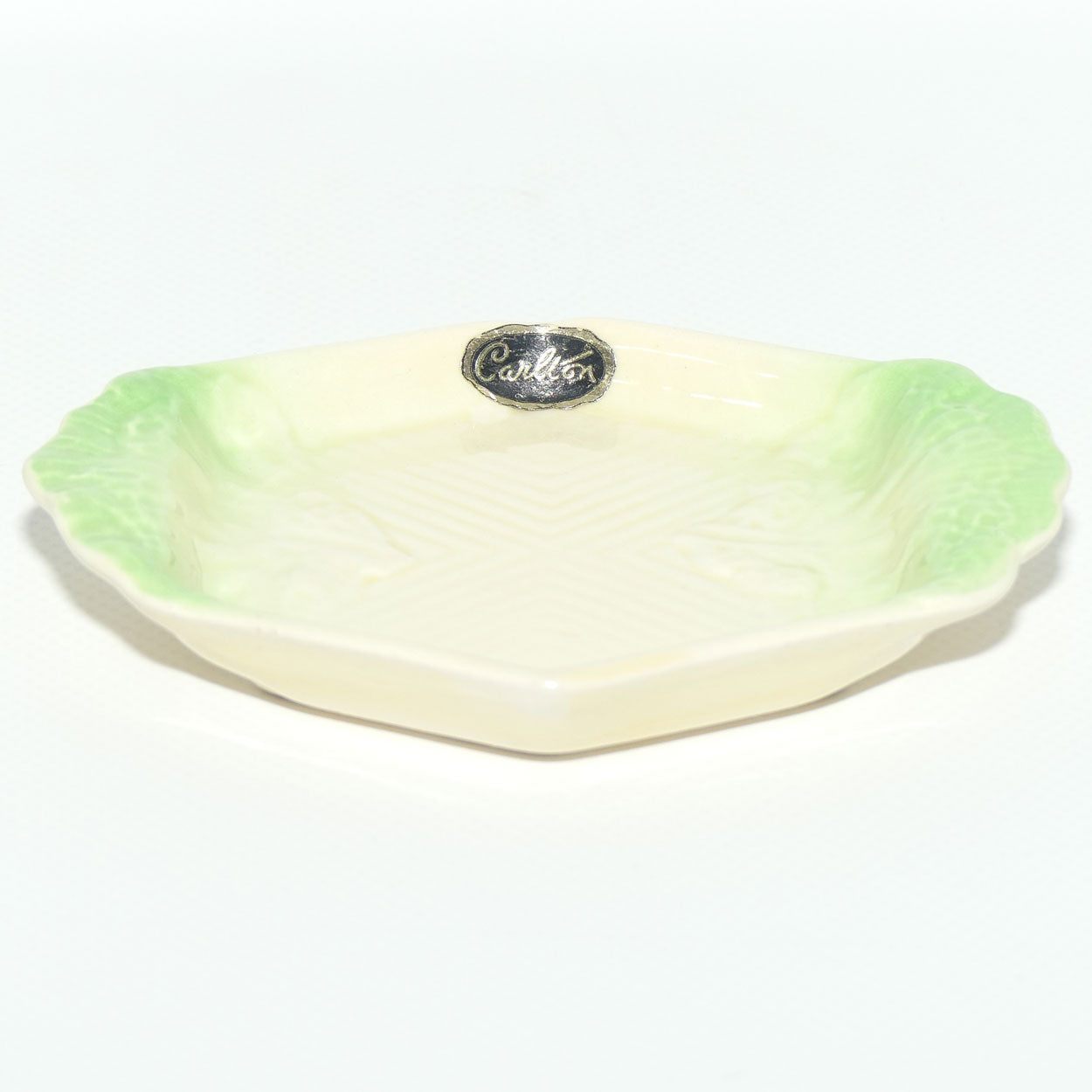 Carlton Ware Lettuce Leaf pattern dish | 12cm long | original label intact