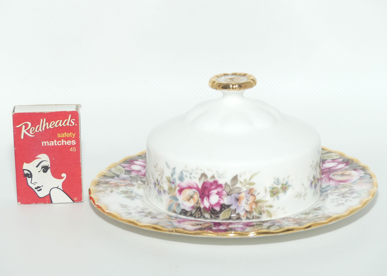 Royal Albert Bone China England Autumn Roses lidded butter cover | UK made