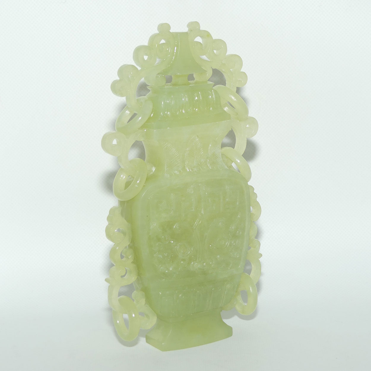 Mid 20th Century Chinese Green Jade lidded urn | Beautifully Carved