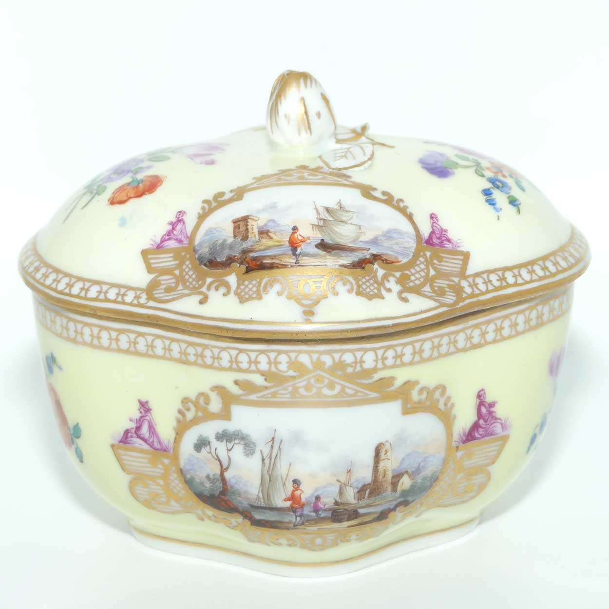 Exquisite Carl Thieme Potschapel Dresden copy of Sevres lidded pot c.1890 - 1900