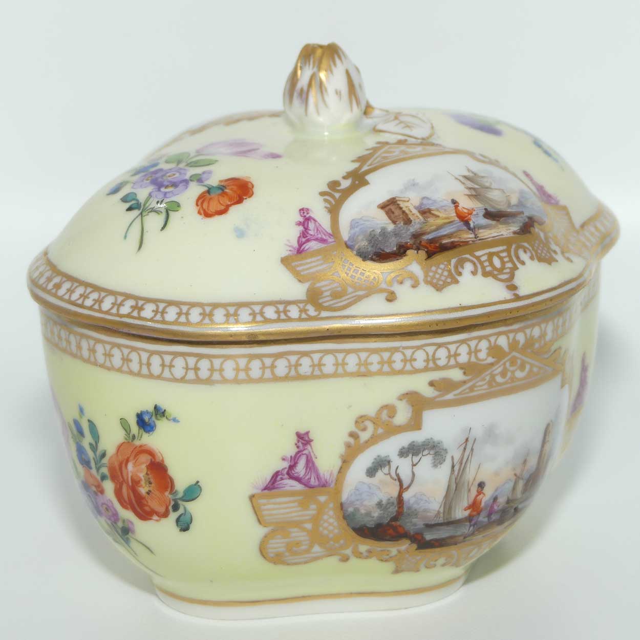 Exquisite Carl Thieme Potschapel Dresden copy of Sevres lidded pot c.1890 - 1900