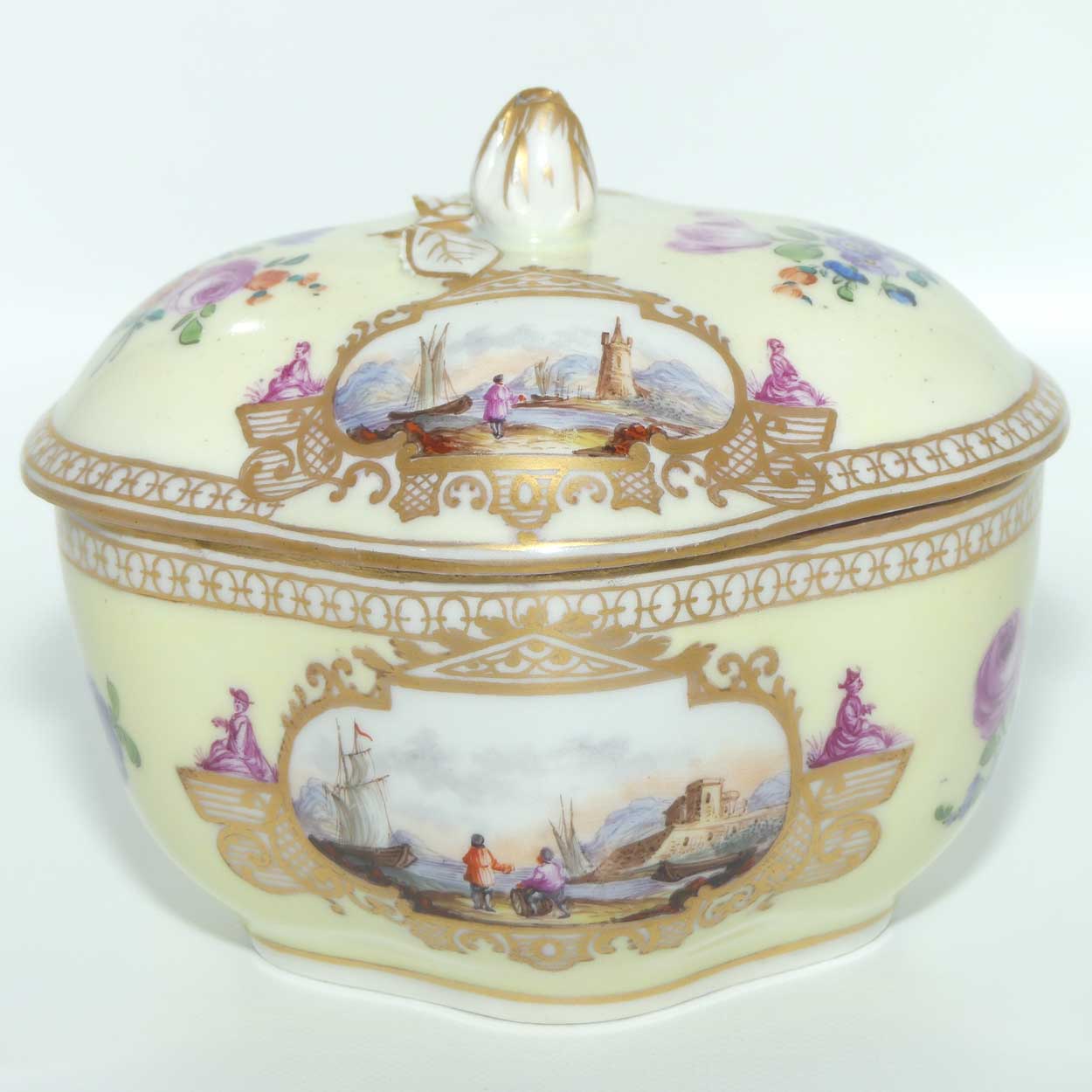 Exquisite Carl Thieme Potschapel Dresden copy of Sevres lidded pot c.1890 - 1900
