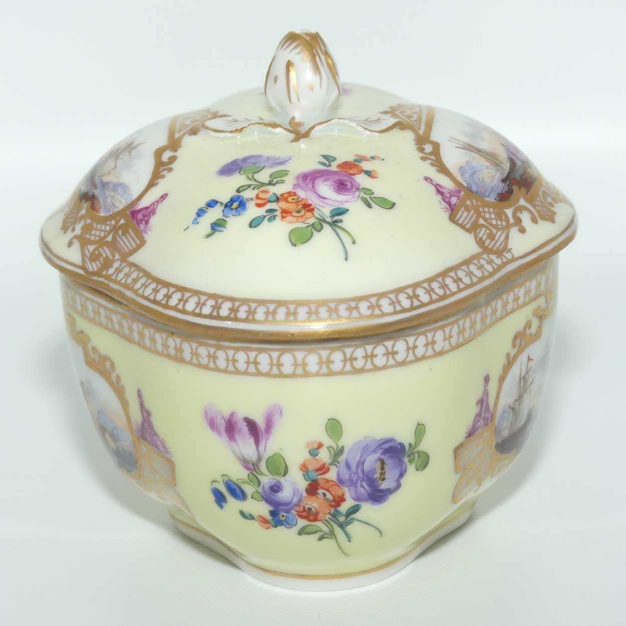 Exquisite Carl Thieme Potschapel Dresden copy of Sevres lidded pot c.1890 - 1900