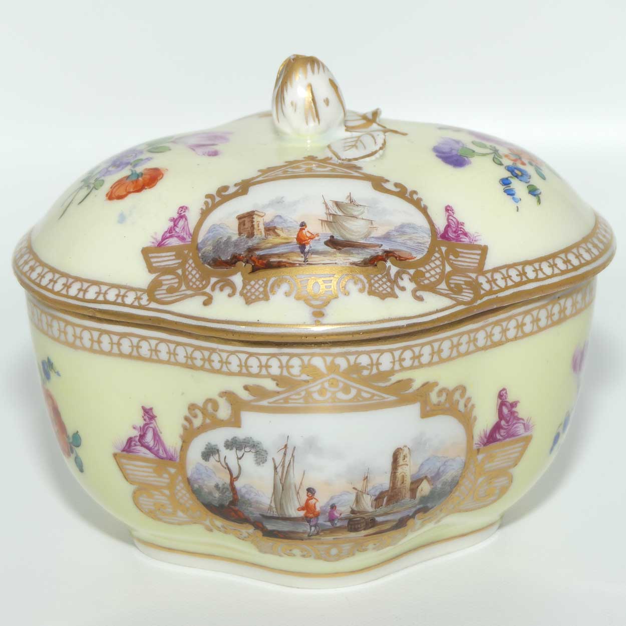 Exquisite Carl Thieme Potschapel Dresden copy of Sevres lidded pot c.1890 - 1900