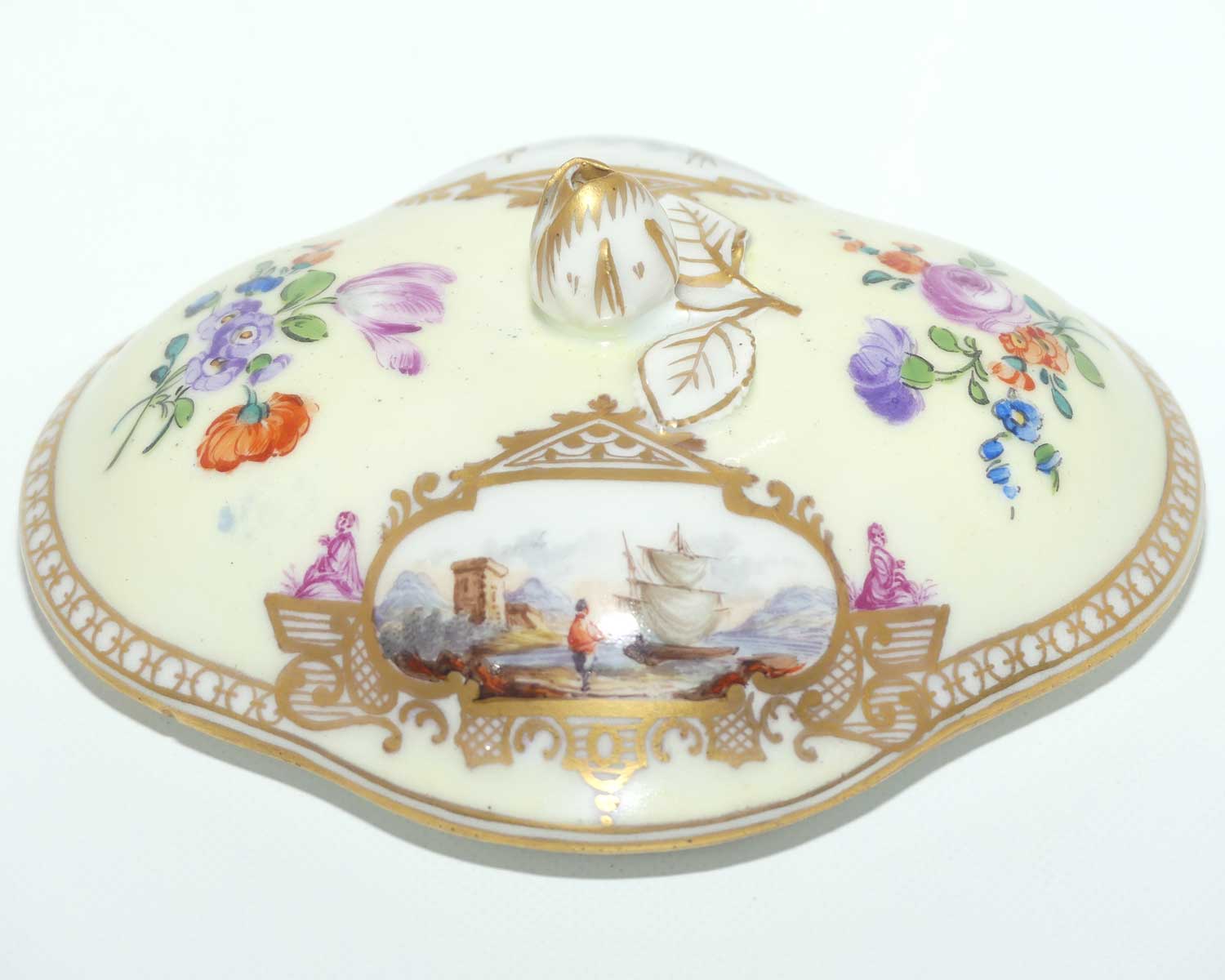 Exquisite Carl Thieme Potschapel Dresden copy of Sevres lidded pot c.1890 - 1900