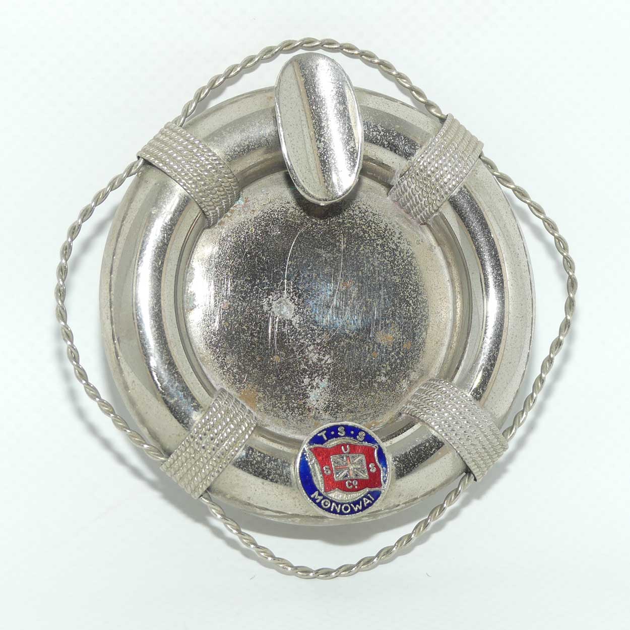 Nickel Plated Lifebouy Ring ashtray | Souvenir of TSS Monowai