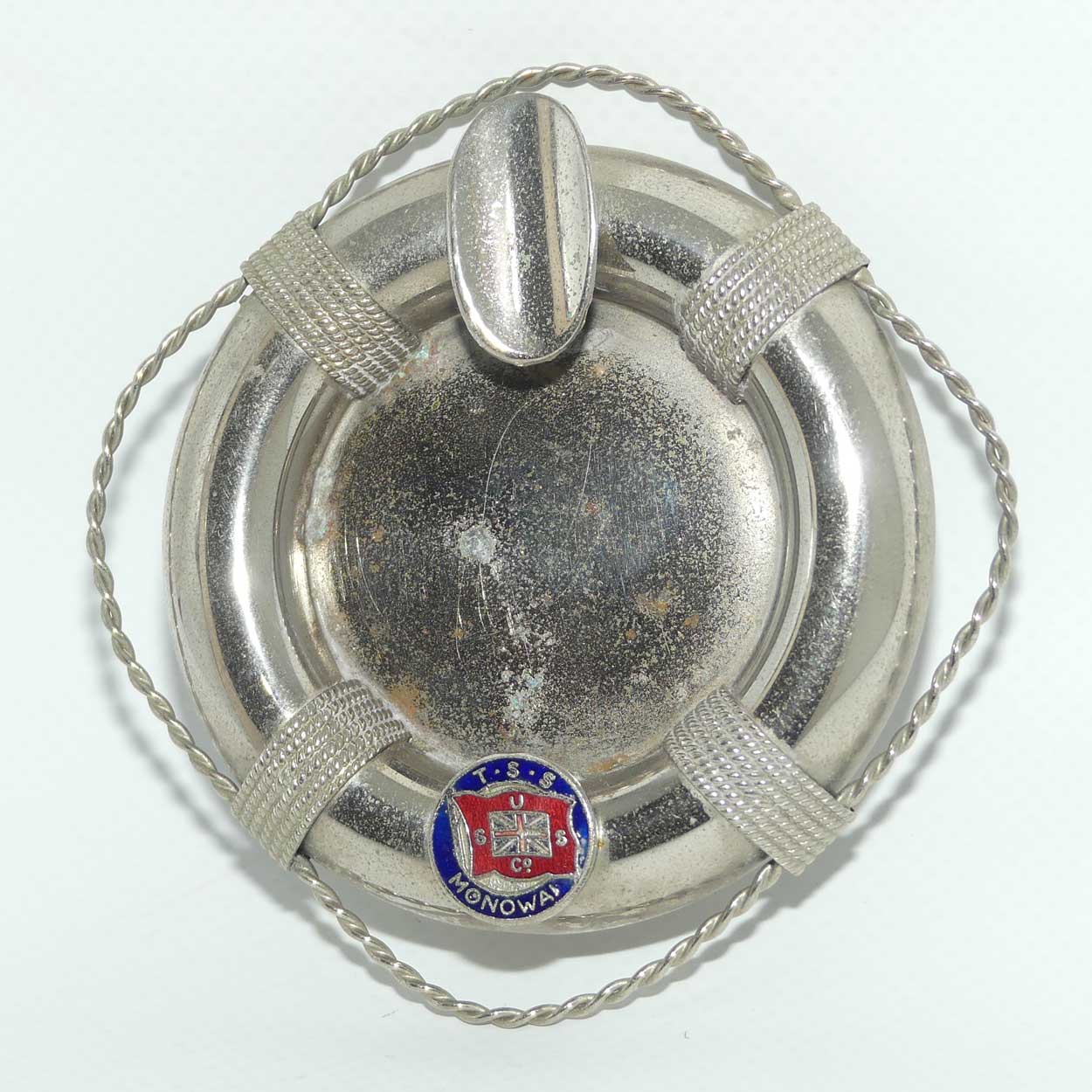Nickel Plated Lifebouy Ring ashtray | Souvenir of TSS Monowai