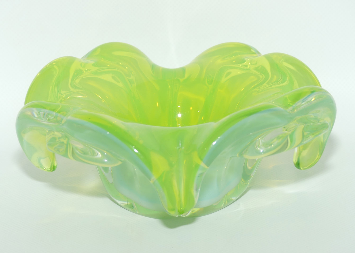 Lime Green Glass bowl | Józef Hospodka for Chribska Sklarna Czechoslovakia | Mid 1960s