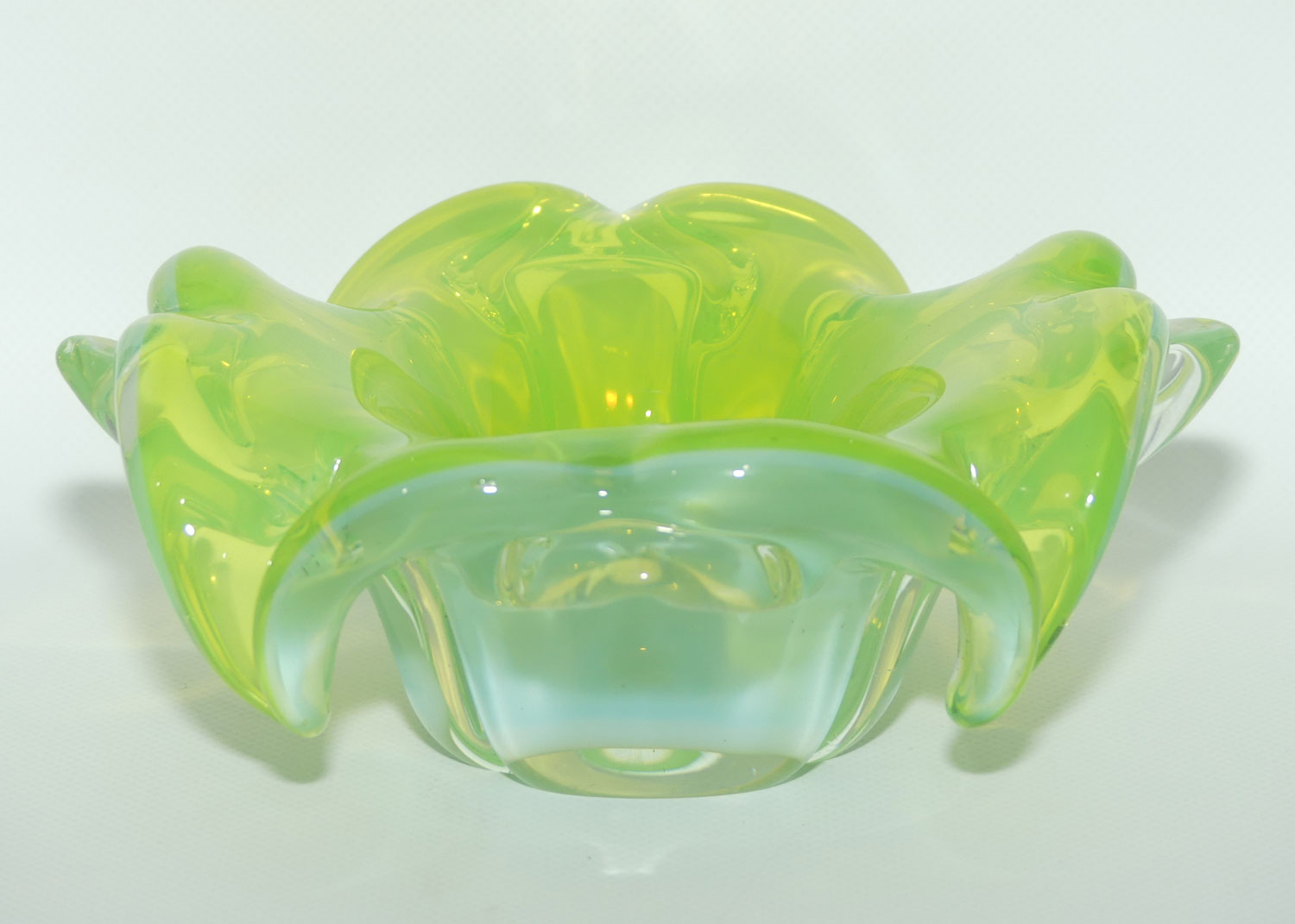 Lime Green Glass bowl | Józef Hospodka for Chribska Sklarna Czechoslovakia | Mid 1960s