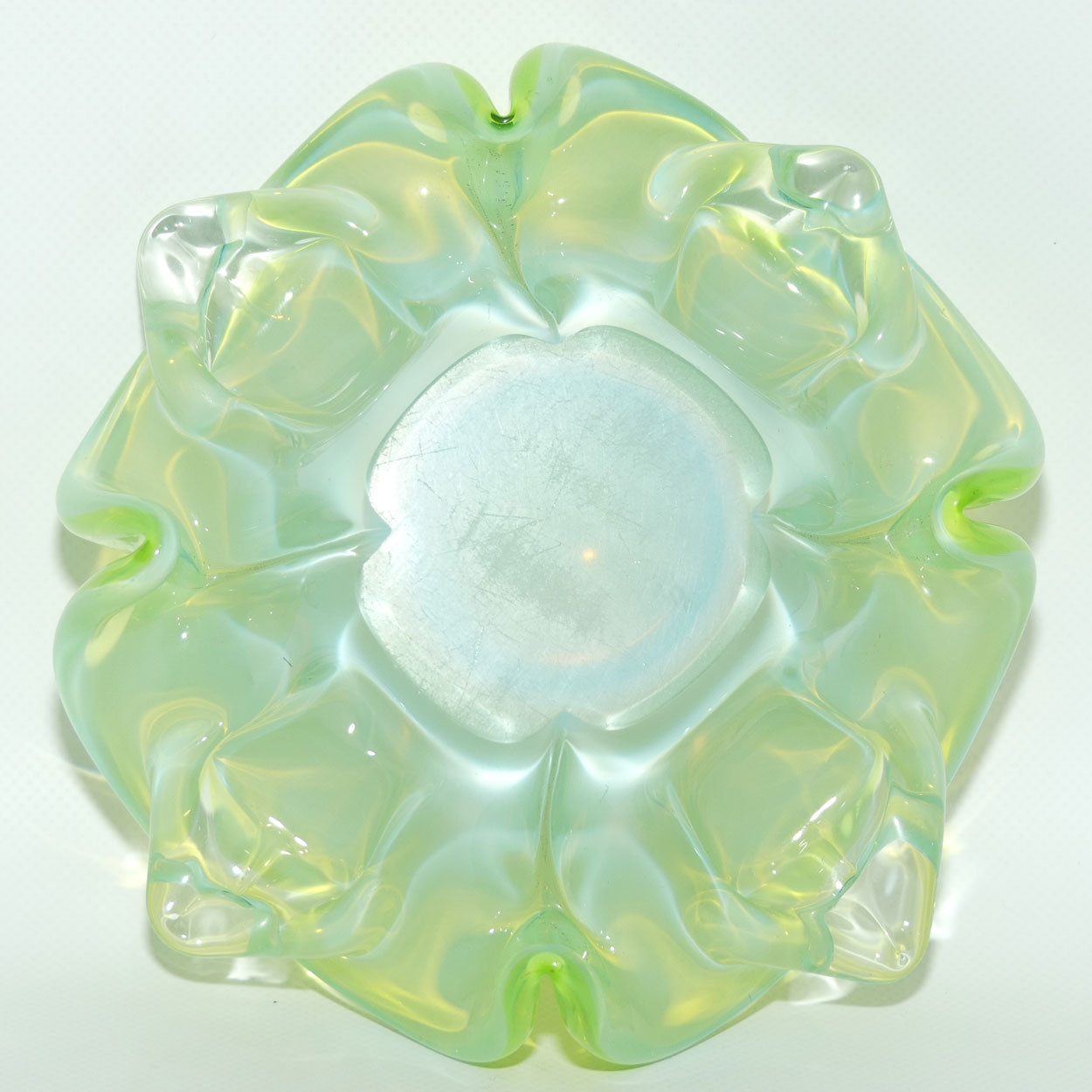 Lime Green Glass bowl | Józef Hospodka for Chribska Sklarna Czechoslovakia | Mid 1960s