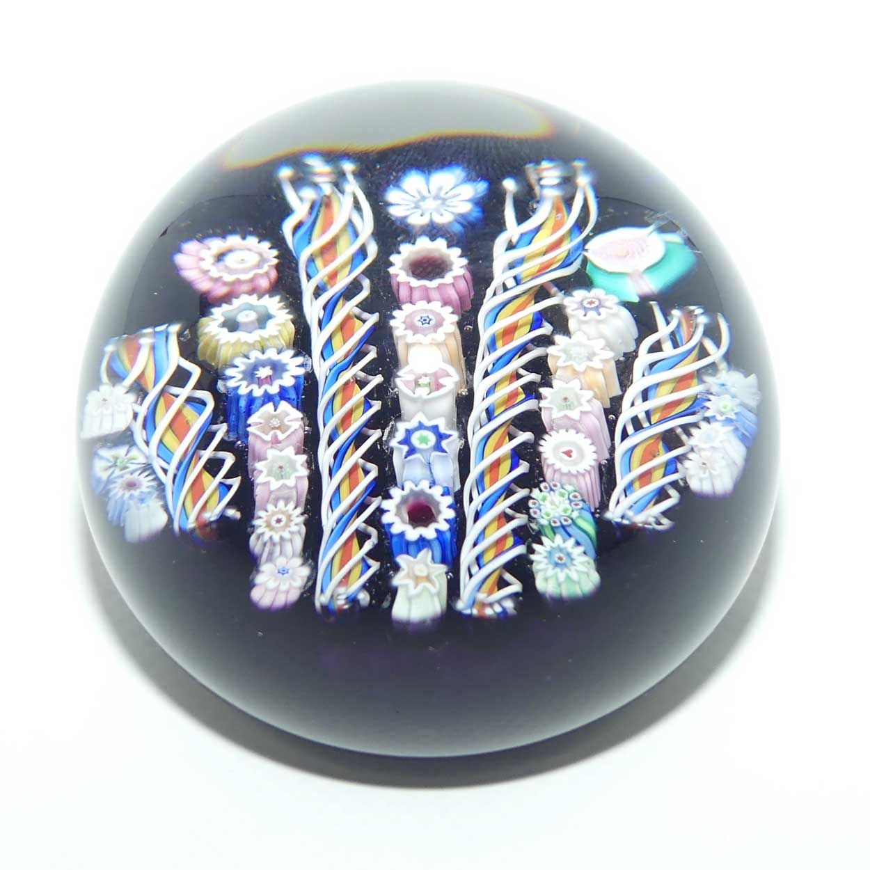 John Deacons Scotland Millefiori Simple Linear Large paperweight | Amethyst