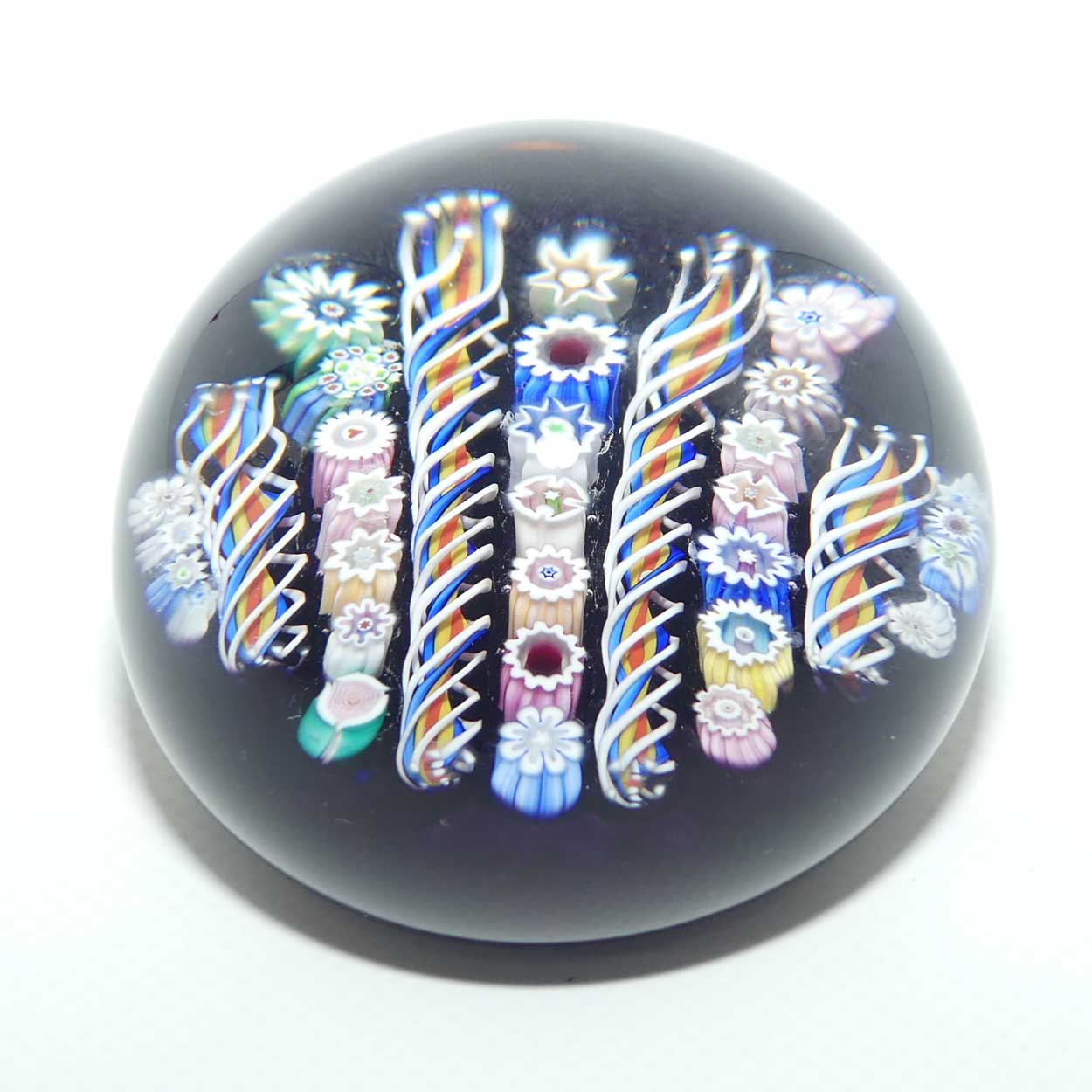 John Deacons Scotland Millefiori Simple Linear Large paperweight | Amethyst