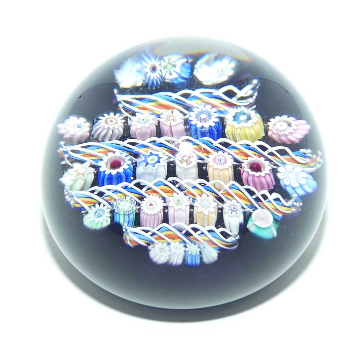 John Deacons Scotland Millefiori Simple Linear Large paperweight | Amethyst