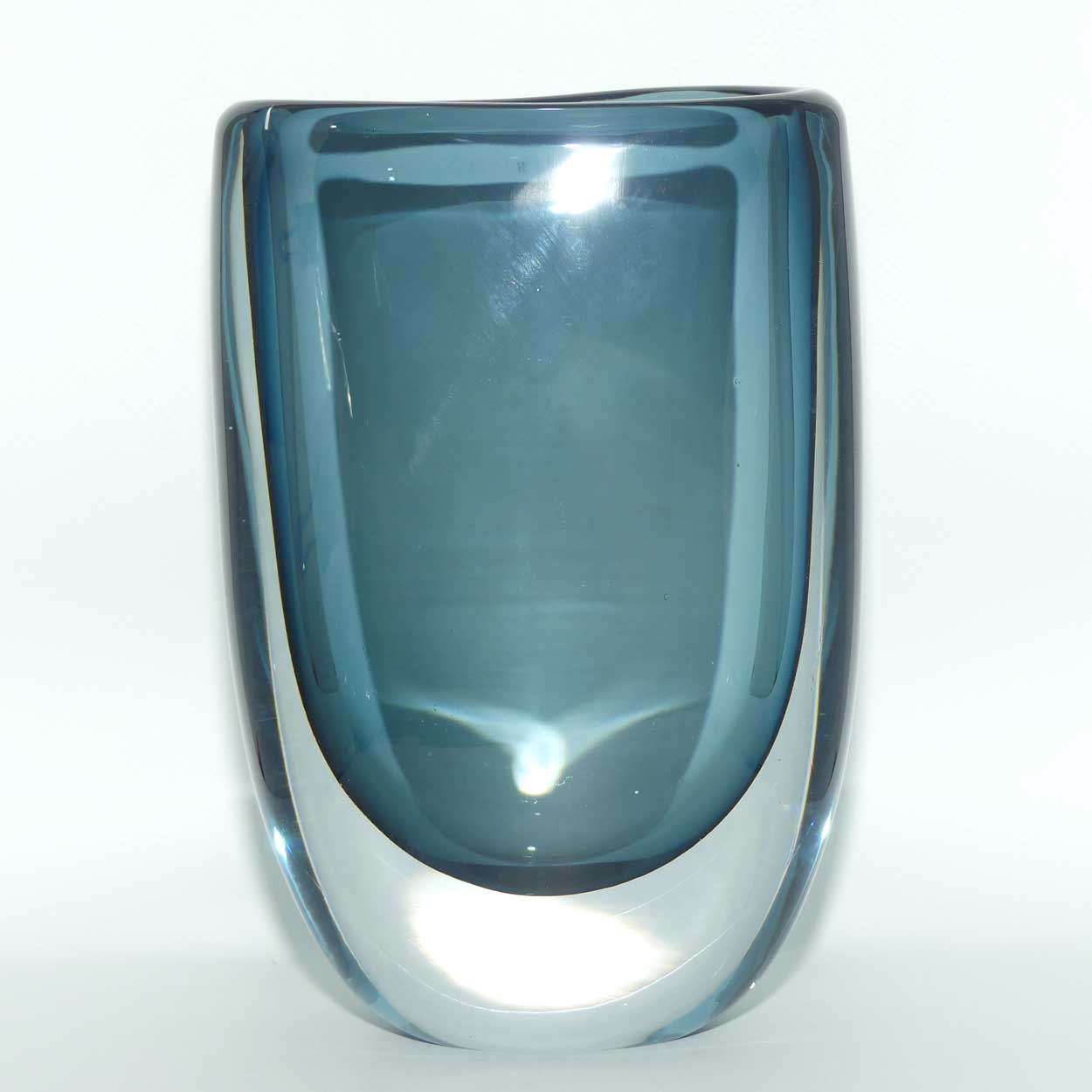 Kosta Sweden Mid Century Modern vase by Vicke Lindstrand | Sommerso Blue | 46020
