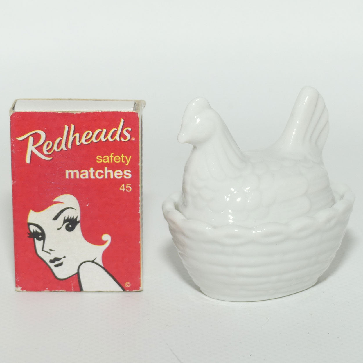 Miniature Hen on Nest | White Porcelain | Cruet Pot