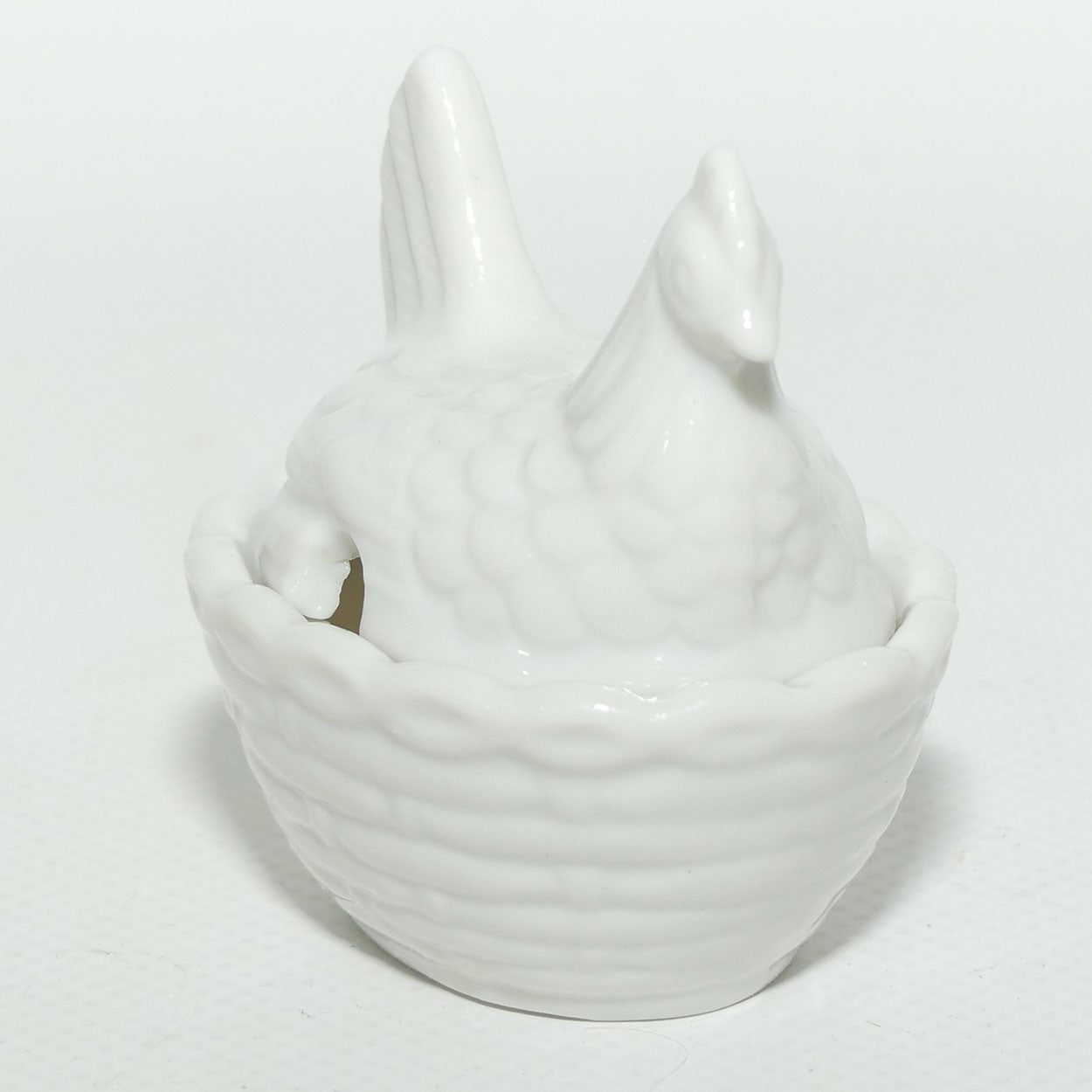Miniature Hen on Nest | White Porcelain | Cruet Pot