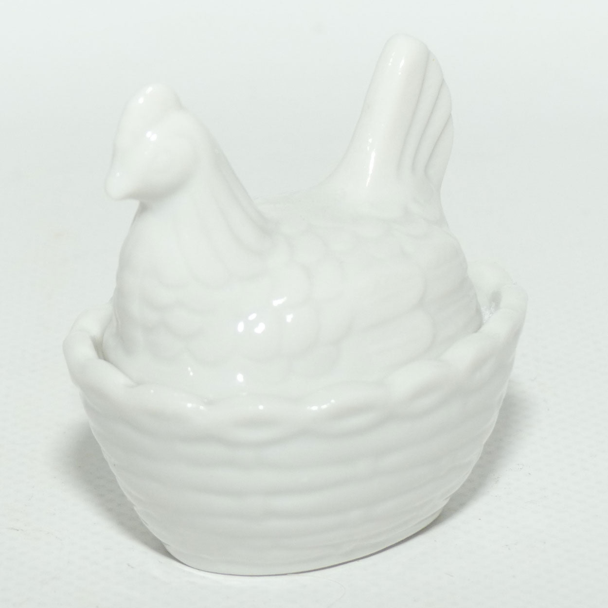 Miniature Hen on Nest | White Porcelain | Cruet Pot