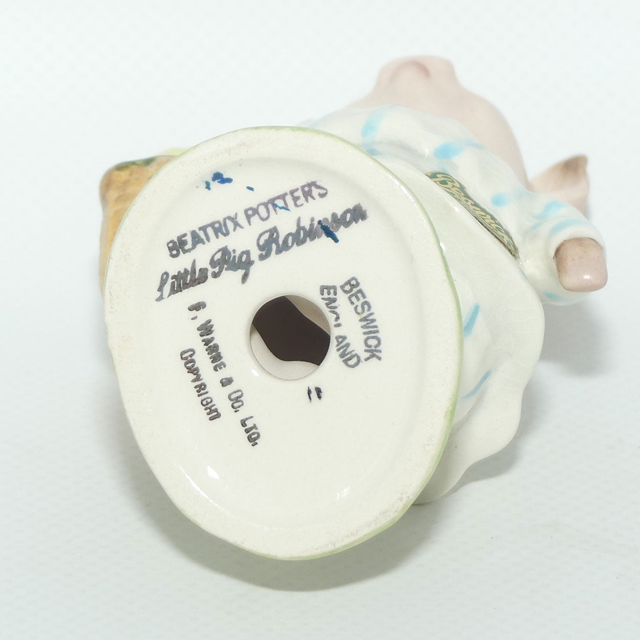 Beswick Beatrix Potter Little Pig Robinson | Striped Dress | BP2a | Original Label | #2