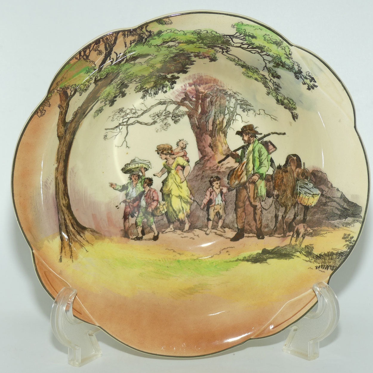 Royal Doulton Gleaners and Gypsies lobed bowl