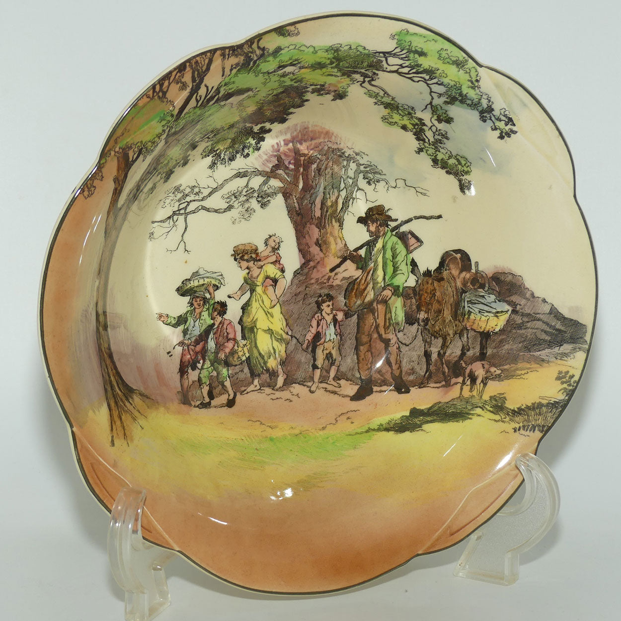 Royal Doulton Gleaners and Gypsies lobed bowl