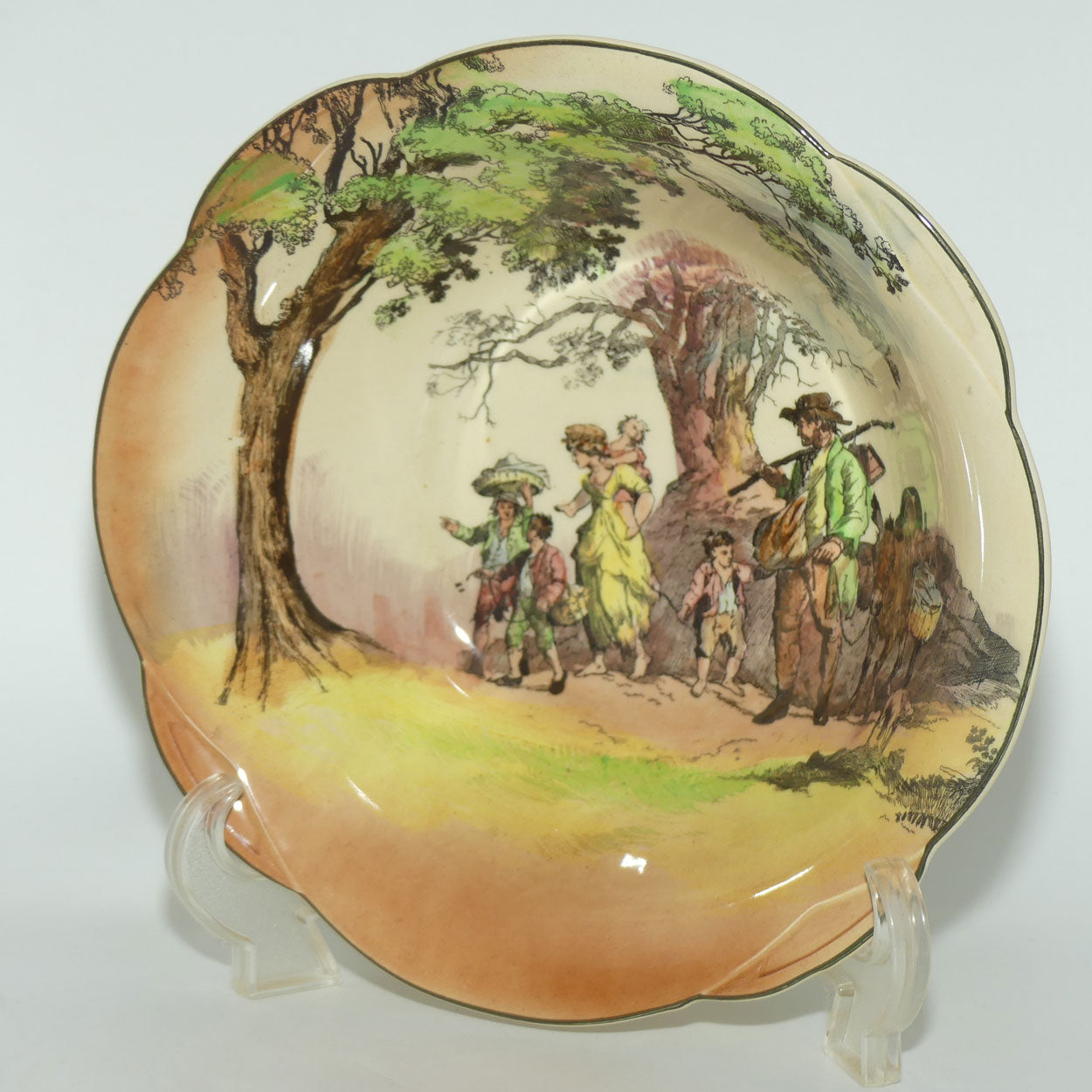Royal Doulton Gleaners and Gypsies lobed bowl