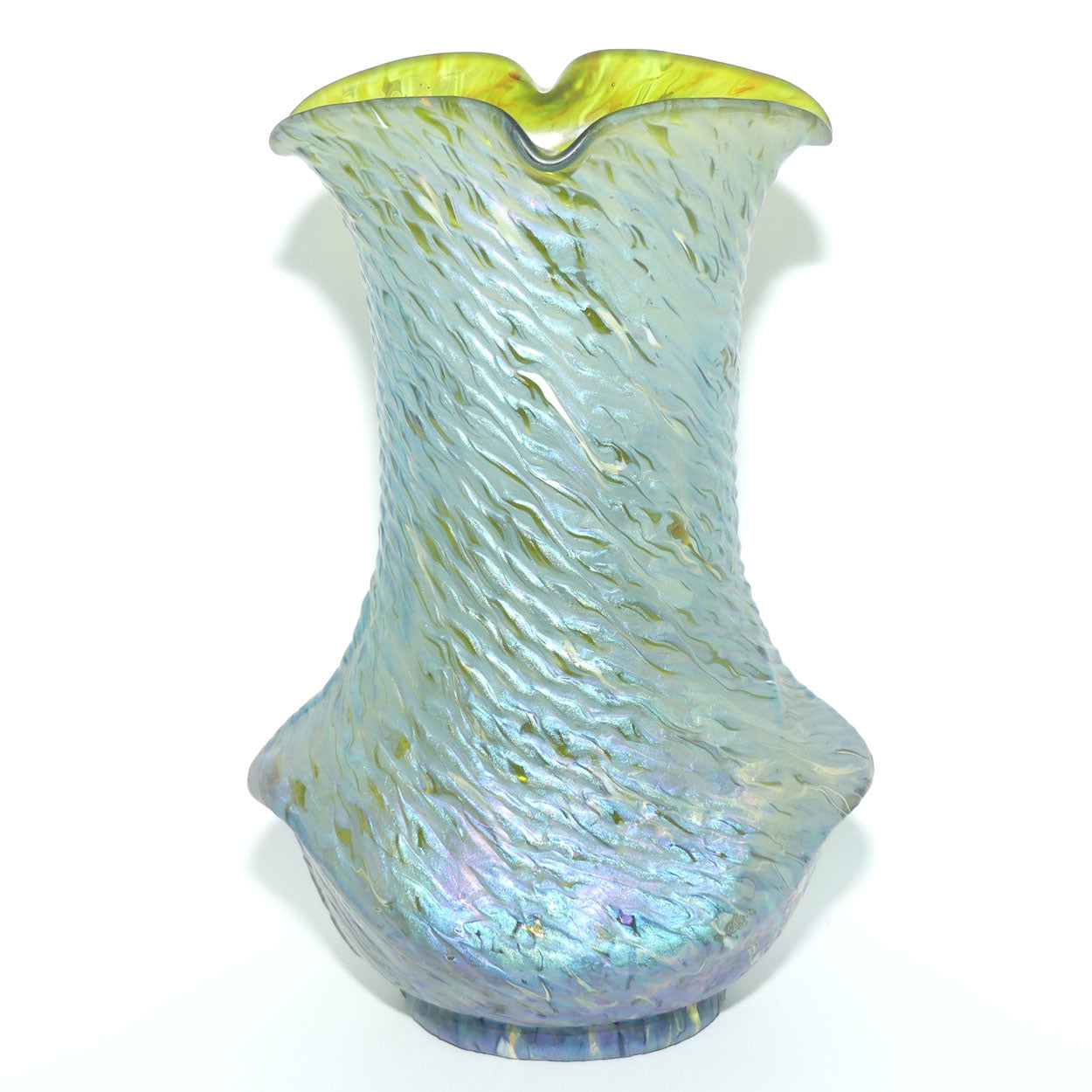 Kralik Snakeskin | Jugendstil Art Nouveau Iridescent Green Glass Vase