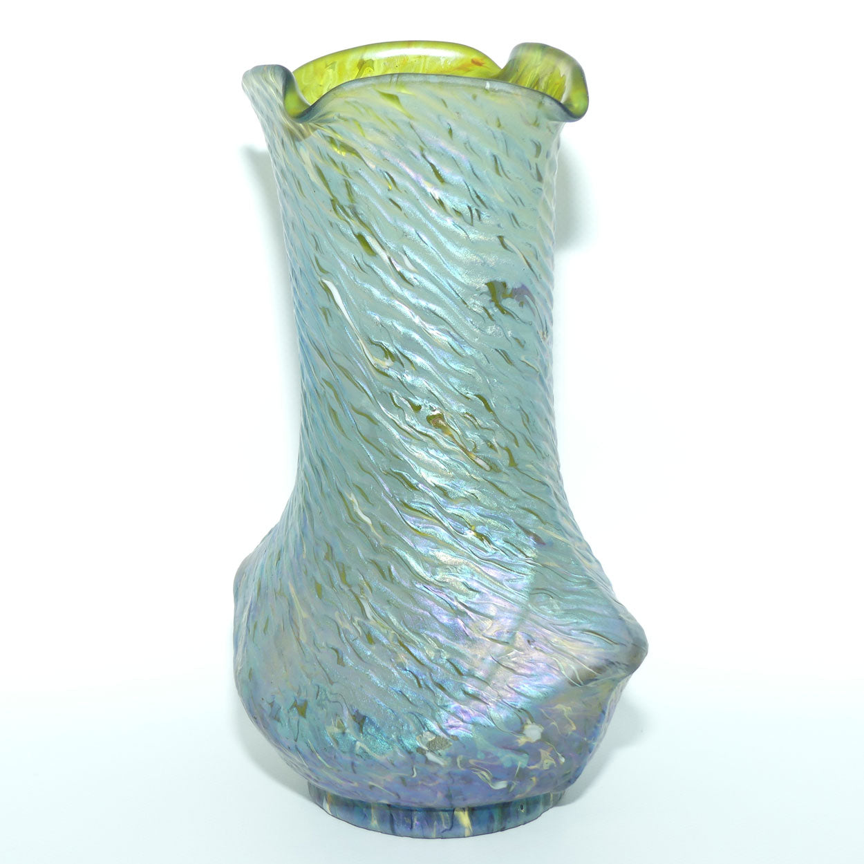 Kralik Snakeskin | Jugendstil Art Nouveau Iridescent Green Glass Vase