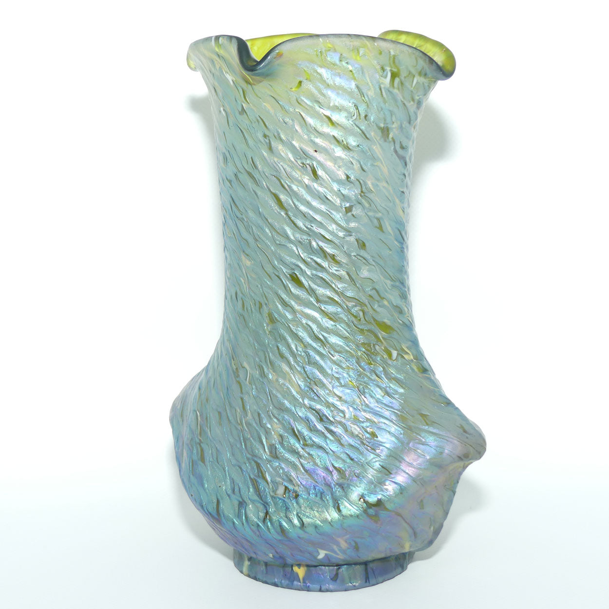 Kralik Snakeskin | Jugendstil Art Nouveau Iridescent Green Glass Vase