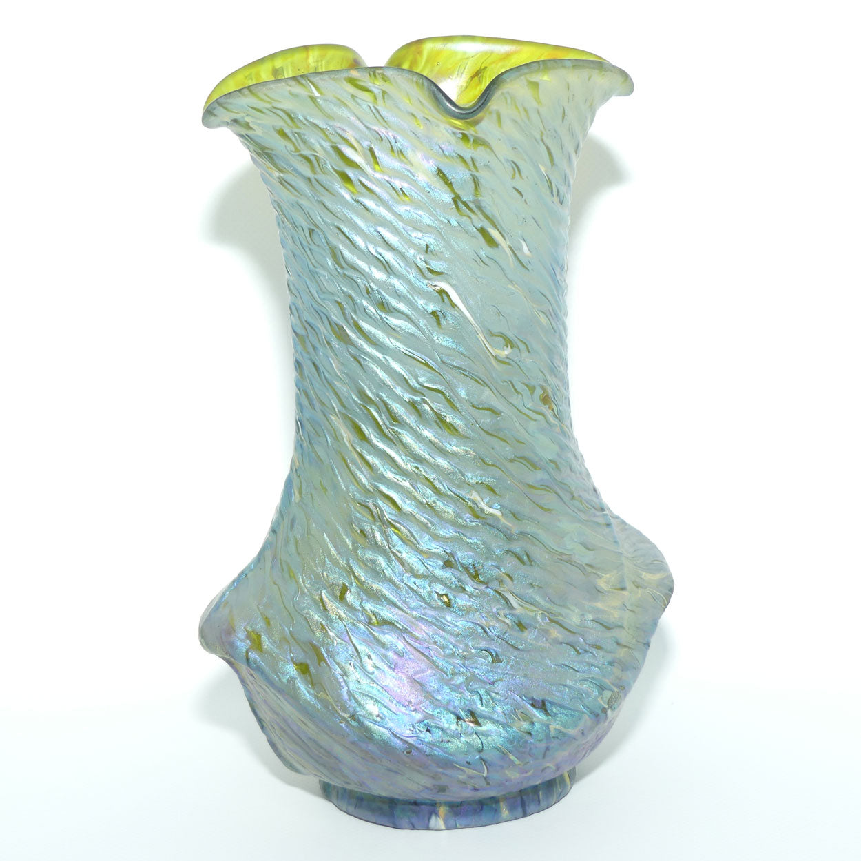 Kralik Snakeskin | Jugendstil Art Nouveau Iridescent Green Glass Vase