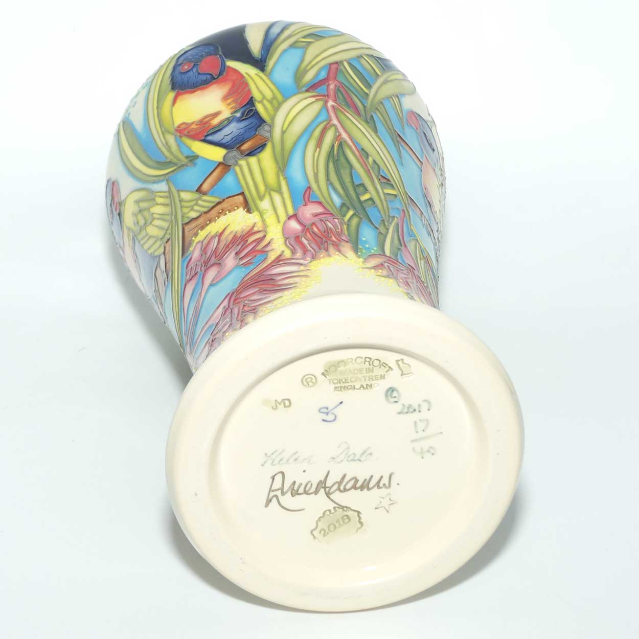 Moorcroft Rainbow Lorikeets 95/10 vase | LE 17/40