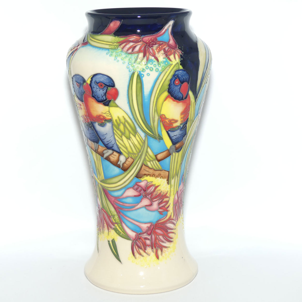 Moorcroft Rainbow Lorikeets 95/10 vase | LE 17/40