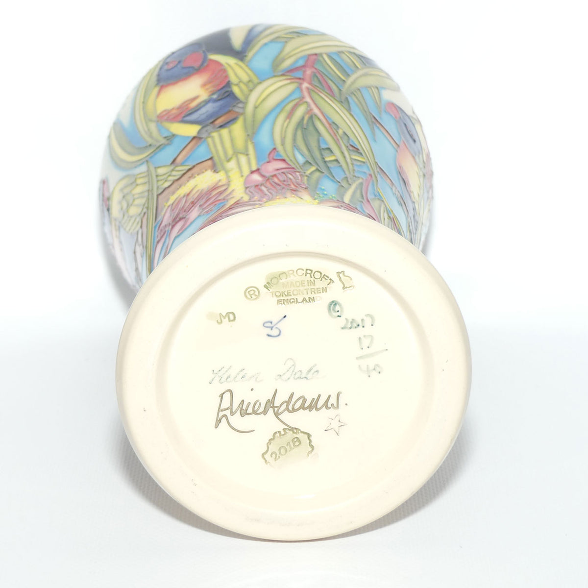 Moorcroft Rainbow Lorikeets 95/10 vase | LE 17/40