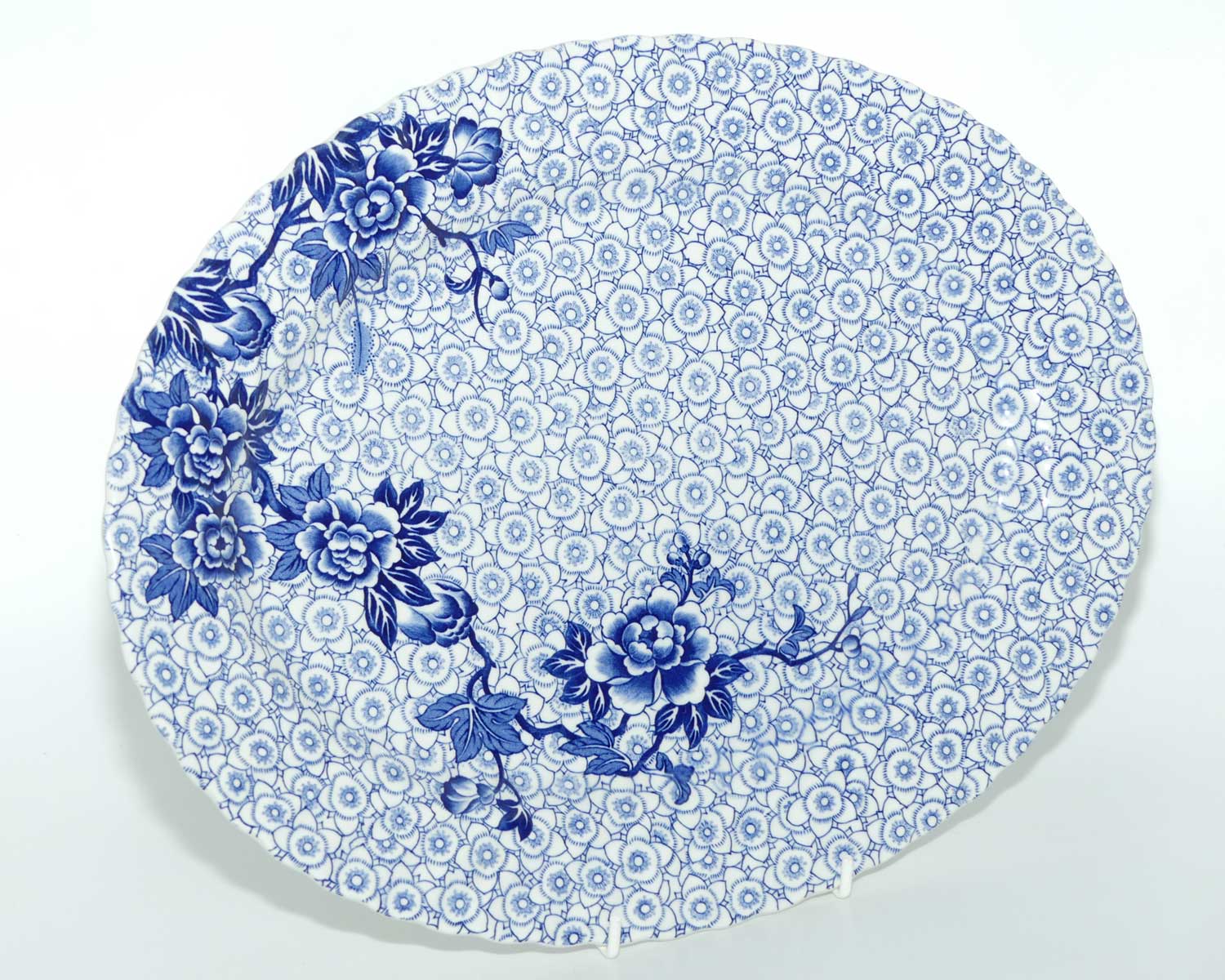 Johnson Brothers Lotus meat platter | Blue and White Floral