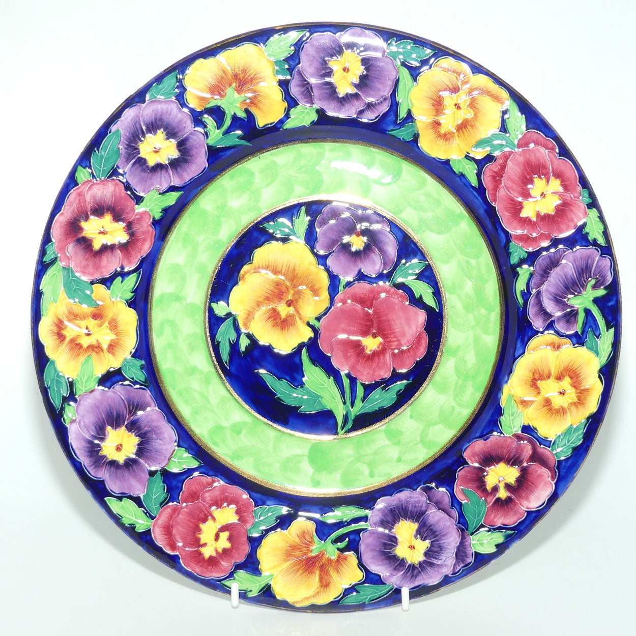 Maling plate Central Pansies with Pansy Border | no backstamp